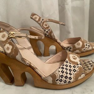 Chanel Authentic Wooden Platform Sandals!